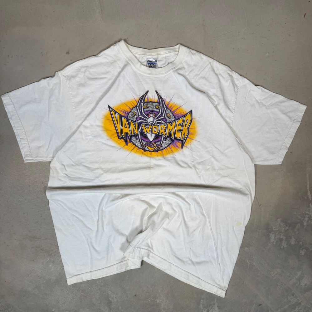 Gildan Jeep Van Wormer Iron Motorsports Racing T-Shirt White XL Graphic Tee